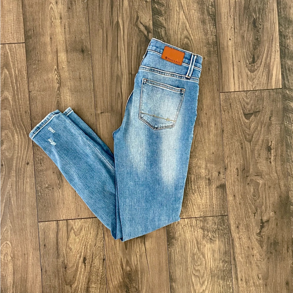 Henry & Belle High Waisted Super Skinny Ankle Medium Wash Denim Jeans - Picture 1 of 7